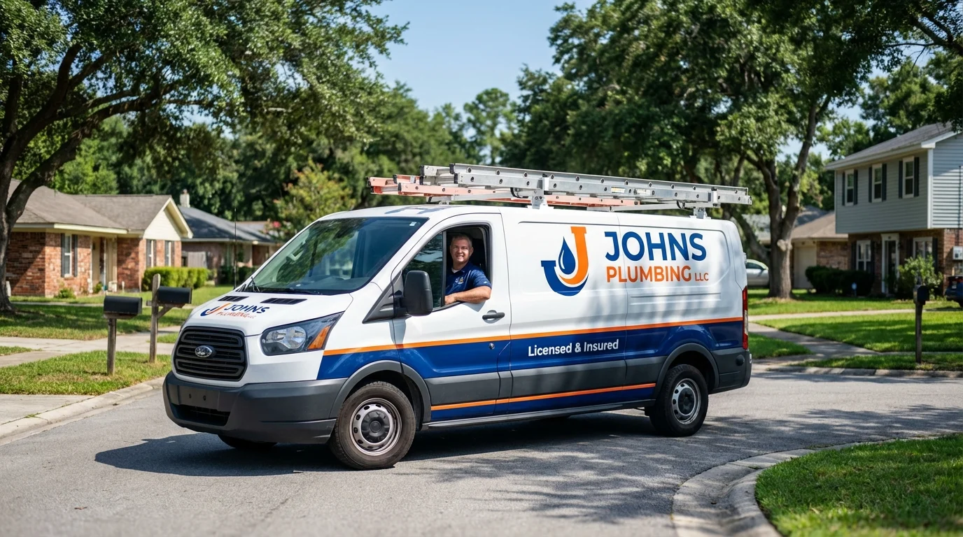 Johns Plumbing LLC service van in Mukilteo, WA