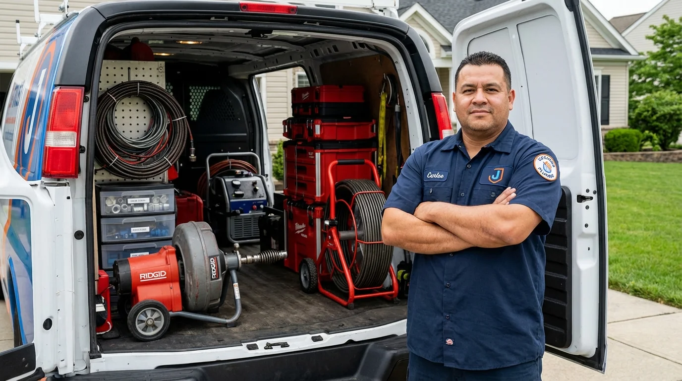 Professional drain cleaning equipment and Johns Plumbing LLC plumber in Mukilteo