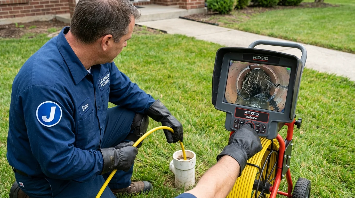 Sewer camera inspection being performed by Johns Plumbing LLC in Mukilteo