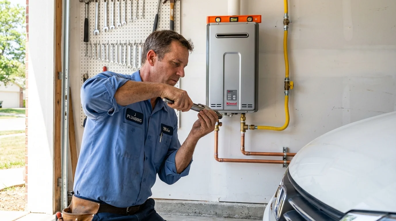 Tankless water heater installation by a Johns Plumbing LLC plumber in Mukilteo